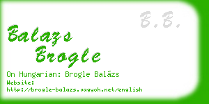 balazs brogle business card